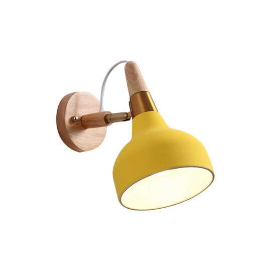 Adjustable Nordic Wall Sconce with Metal Torch Design for Bedside Lighting