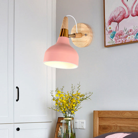 Adjustable Nordic Wall Sconce with Metal Torch Design for Bedside Lighting