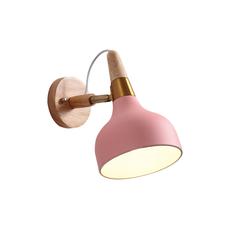 Adjustable Nordic Wall Sconce with Metal Torch Design for Bedside Lighting