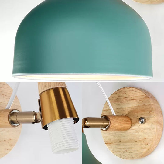 Adjustable Nordic Wall Sconce with Metal Torch Design for Bedside Lighting