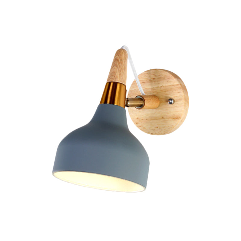 Adjustable Nordic Wall Sconce with Metal Torch Design for Bedside Lighting