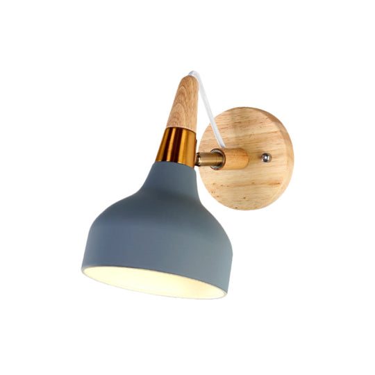 Adjustable Nordic Wall Sconce with Metal Torch Design for Bedside Lighting