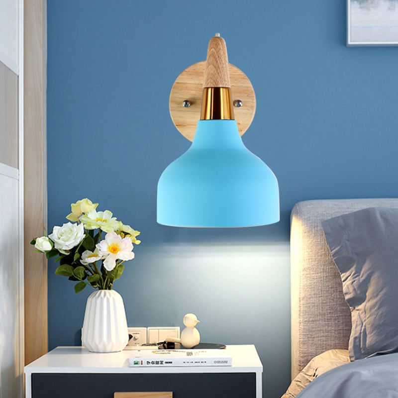 Adjustable Nordic Wall Sconce with Metal Torch Design for Bedside Lighting