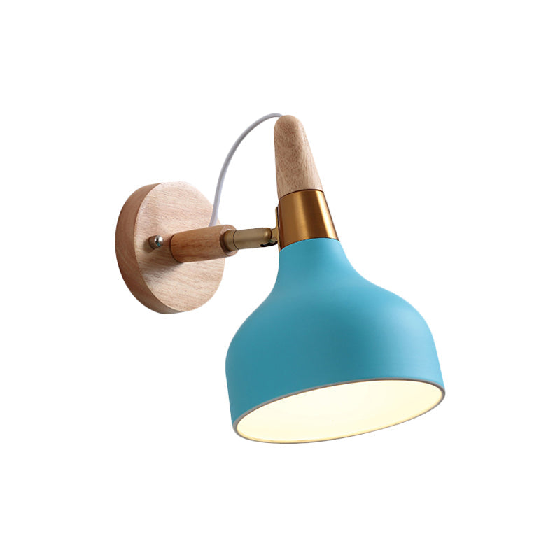 Adjustable Nordic Wall Sconce with Metal Torch Design for Bedside Lighting