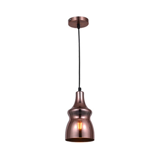 Copper Modern Ceiling Pendant Light with Mirror Glass Shade - Perfect for Dining Room