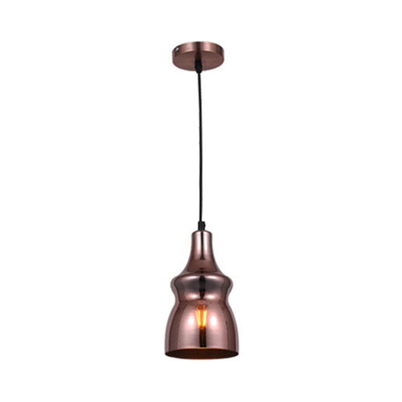 Copper Modern Ceiling Pendant Light with Mirror Glass Shade - Perfect for Dining Room