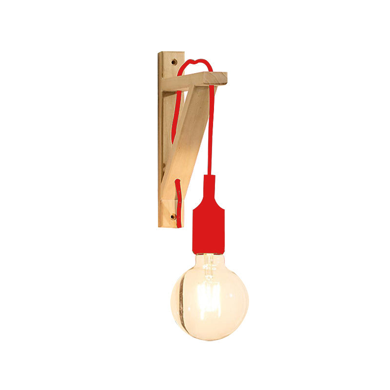Wall-Mounted Warehouse Lamp with Exposed Bulb & Silica Gel Sconce