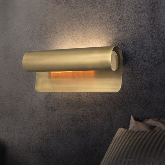 Gold Metal Wall Mounted Sconce Lamp - Luxurious Scrolled Design - 1 Light - 10"/19.5" Wide