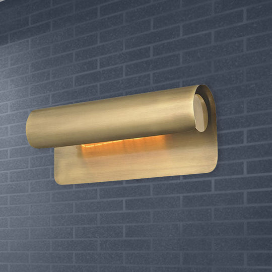 Gold Metal Wall Mounted Sconce Lamp - Luxurious Scrolled Design - 1 Light - 10"/19.5" Wide