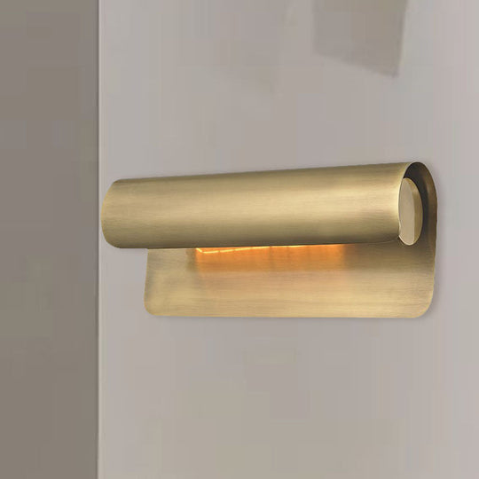 Gold Metal Wall Mounted Sconce Lamp - Luxurious Scrolled Design - 1 Light - 10"/19.5" Wide