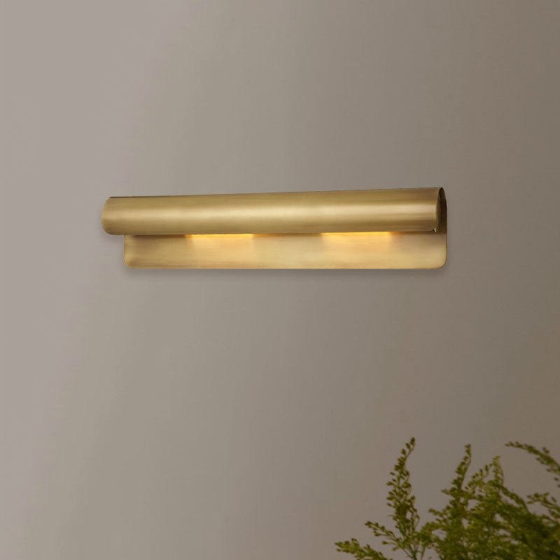 Gold Metal Wall Mounted Sconce Lamp - Luxurious Scrolled Design - 1 Light - 10"/19.5" Wide