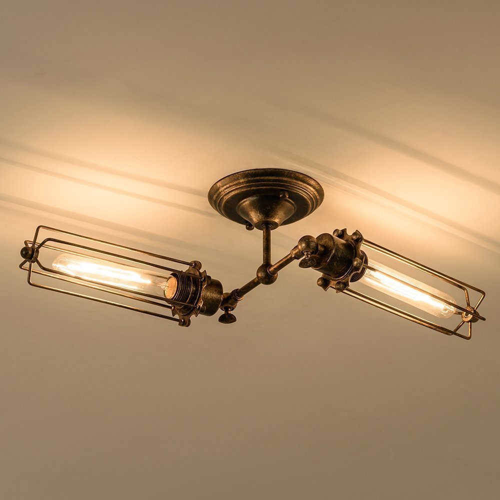 Industrial Cage Wall Sconce with Adjustable Node and Rustic Charm