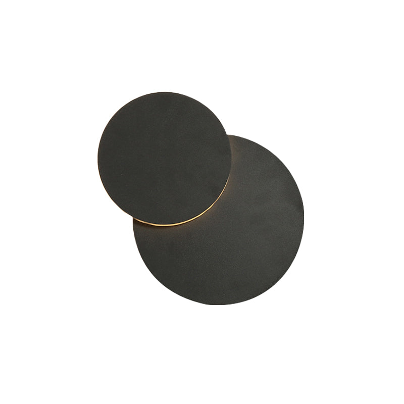 Nordic Flush Mount LED Wall Light in Black/White with Adjustable Disk and Warm/White Light