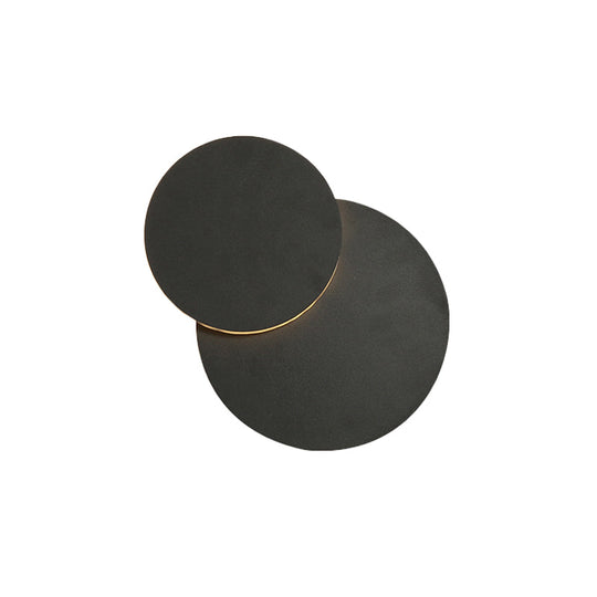 Nordic Flush Mount LED Wall Light in Black/White with Adjustable Disk and Warm/White Light