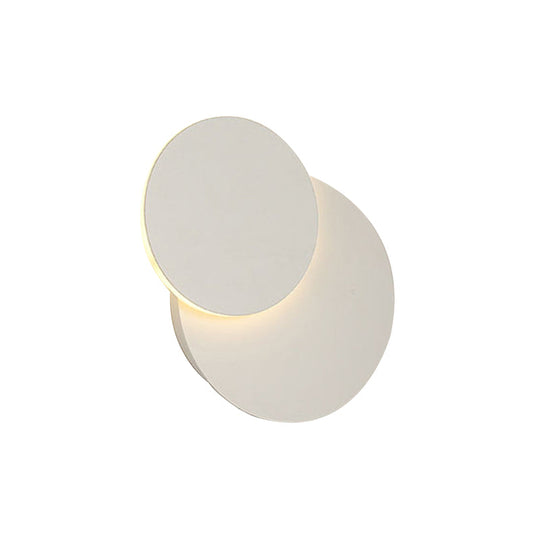 Nordic Flush Mount LED Wall Light in Black/White with Adjustable Disk and Warm/White Light