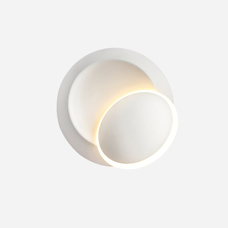 Modern Black/White Rotating Eclipse Wall Lamp with LED Iron Sconce Design