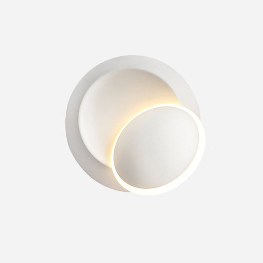 Modern Black/White Rotating Eclipse Wall Lamp with LED Iron Sconce Design