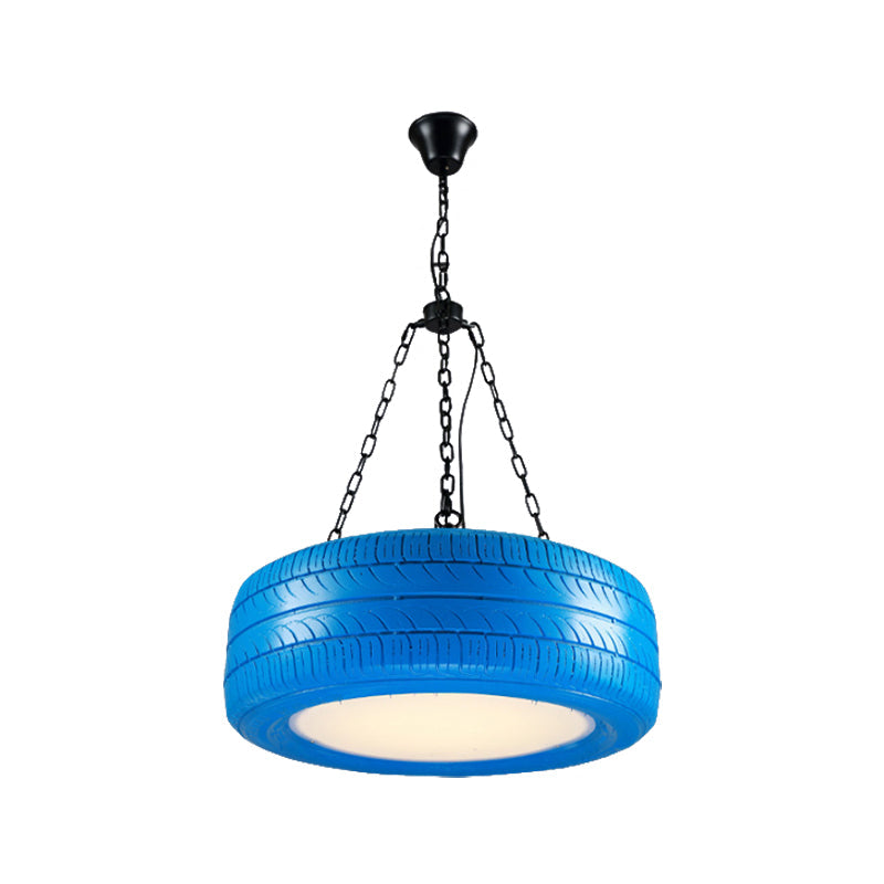 Industrial Rubber Chandelier with Hanging Chain for Bar – Creative and Unique Tire Design