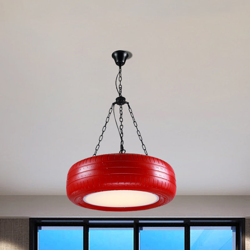 Industrial Rubber Chandelier with Hanging Chain for Bar – Creative and Unique Tire Design