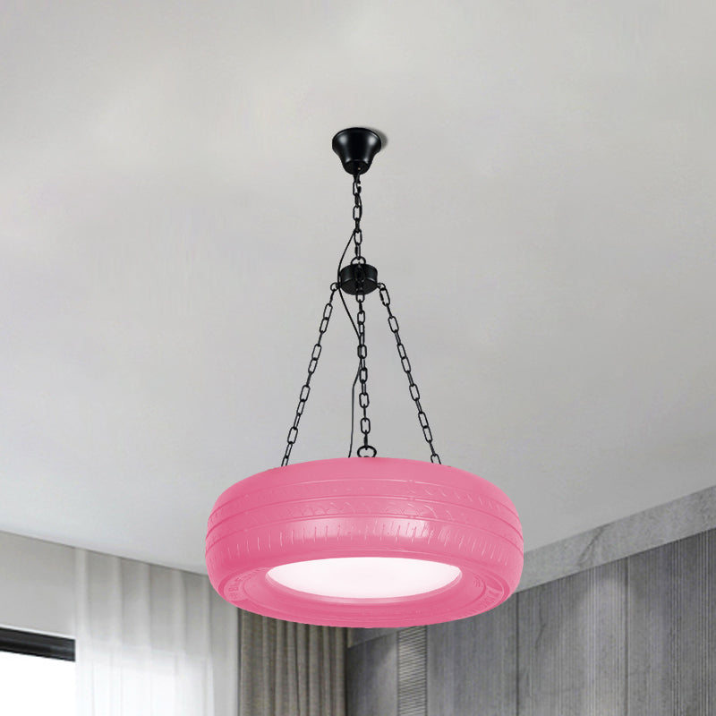 Industrial Rubber Chandelier with Hanging Chain for Bar – Creative and Unique Tire Design