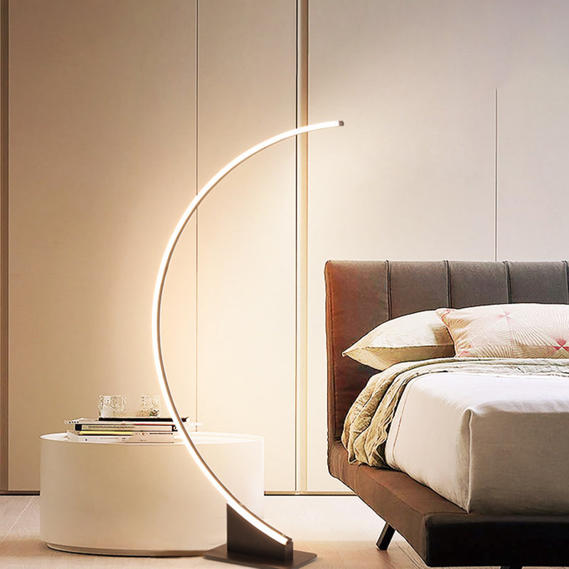 Arch Floor Lamp with Minimalist Design and LED Lighting - Ideal for Bedroom, Warm/White Light