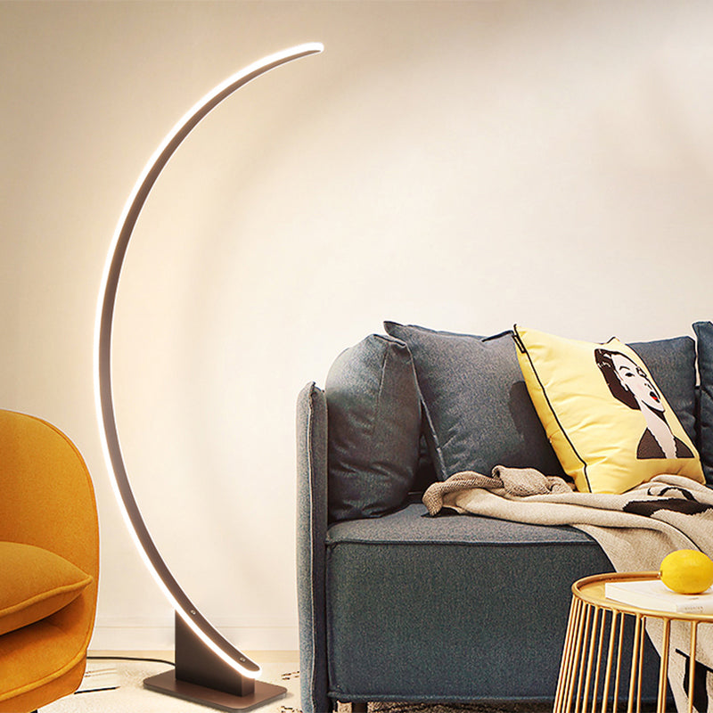 Arch Floor Lamp with Minimalist Design and LED Lighting - Ideal for Bedroom, Warm/White Light