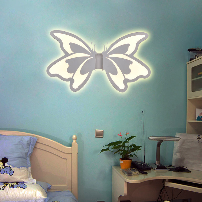 Modern White Acrylic LED Wall Lamp for Stairs - Flat Cartoon Shape, Stylish Design