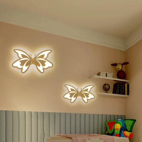 Modern White Acrylic LED Wall Lamp for Stairs - Flat Cartoon Shape, Stylish Design