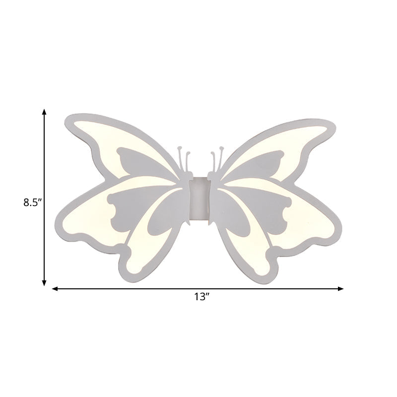 Modern White Acrylic LED Wall Lamp for Stairs - Flat Cartoon Shape, Stylish Design