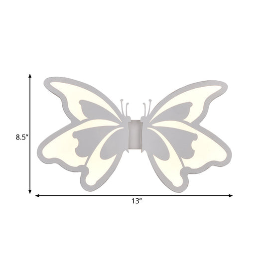 Modern White Acrylic LED Wall Lamp for Stairs - Flat Cartoon Shape, Stylish Design