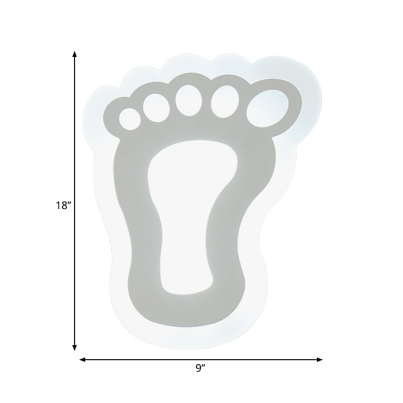 Modern White Acrylic LED Wall Lamp for Stairs - Flat Cartoon Shape, Stylish Design