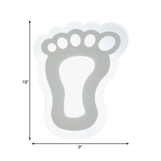 Modern White Acrylic LED Wall Lamp for Stairs - Flat Cartoon Shape, Stylish Design