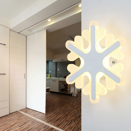Modern White Acrylic LED Wall Lamp for Stairs - Flat Cartoon Shape, Stylish Design