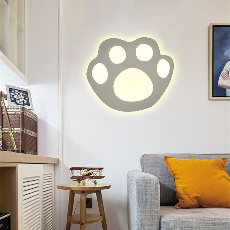 Modern White Acrylic LED Wall Lamp for Stairs - Flat Cartoon Shape, Stylish Design