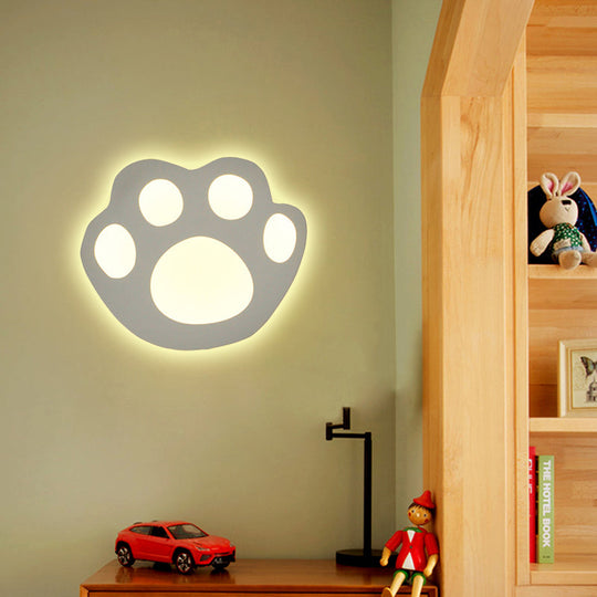 Modern White Acrylic LED Wall Lamp for Stairs - Flat Cartoon Shape, Stylish Design