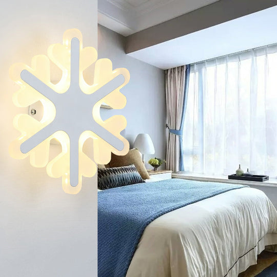 Modern White Acrylic LED Wall Lamp for Stairs - Flat Cartoon Shape, Stylish Design
