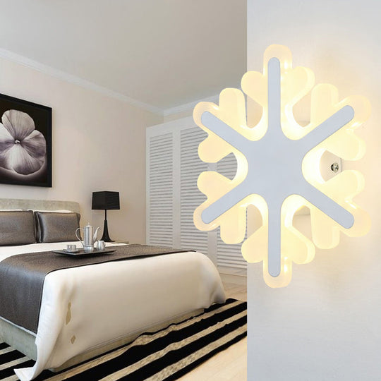 Modern White Acrylic LED Wall Lamp for Stairs - Flat Cartoon Shape, Stylish Design