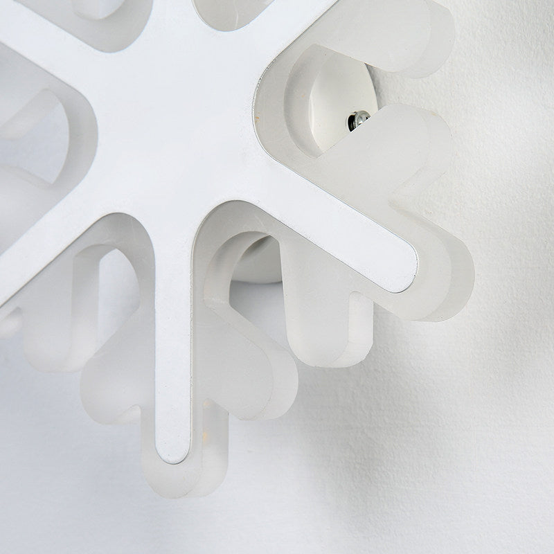 Modern White Acrylic LED Wall Lamp for Stairs - Flat Cartoon Shape, Stylish Design