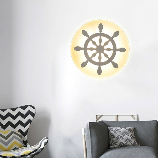 Modern White Acrylic LED Wall Lamp for Stairs - Flat Cartoon Shape, Stylish Design