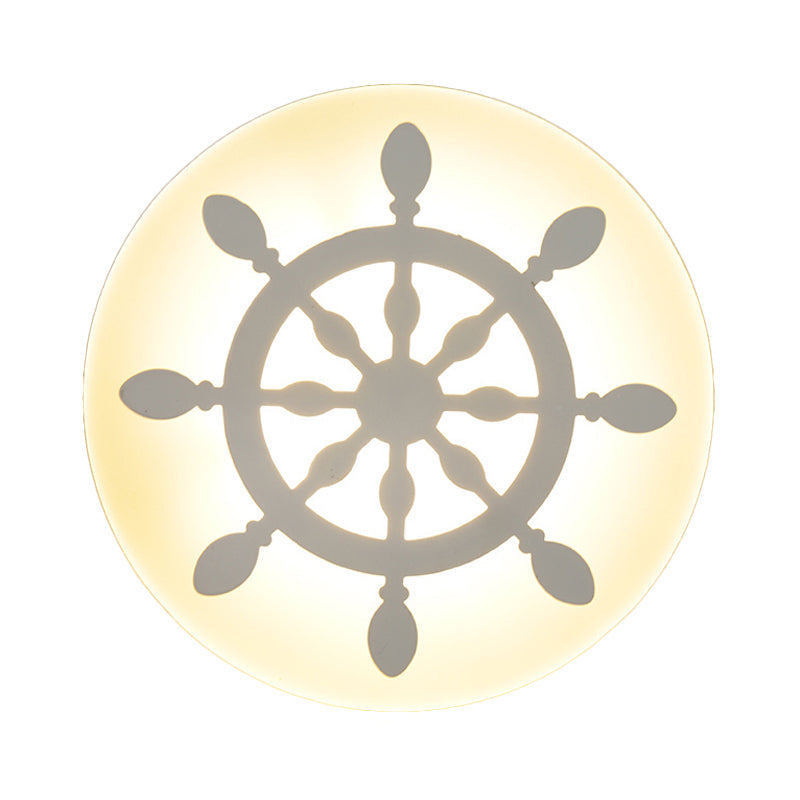 Modern White Acrylic LED Wall Lamp for Stairs - Flat Cartoon Shape, Stylish Design