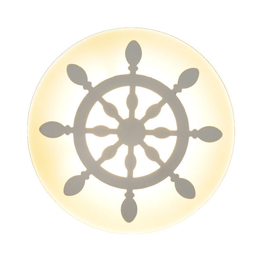 Modern White Acrylic LED Wall Lamp for Stairs - Flat Cartoon Shape, Stylish Design