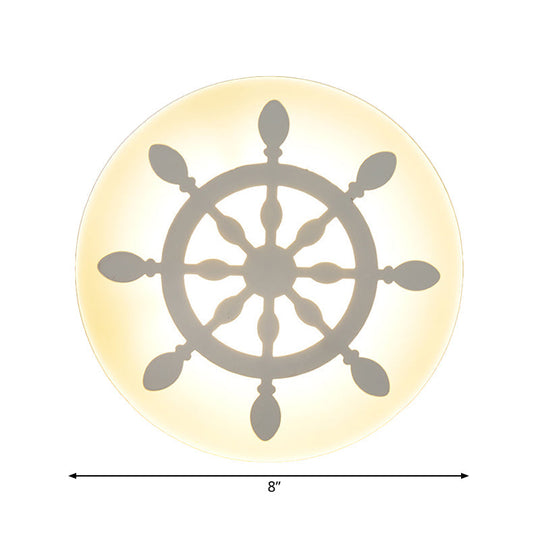 Modern White Acrylic LED Wall Lamp for Stairs - Flat Cartoon Shape, Stylish Design