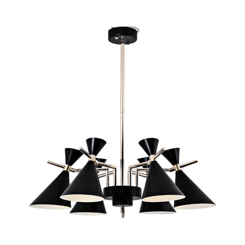 Nordic Style Metal Horn Chandelier with 6 Lights - Perfect for Girls' Bedroom