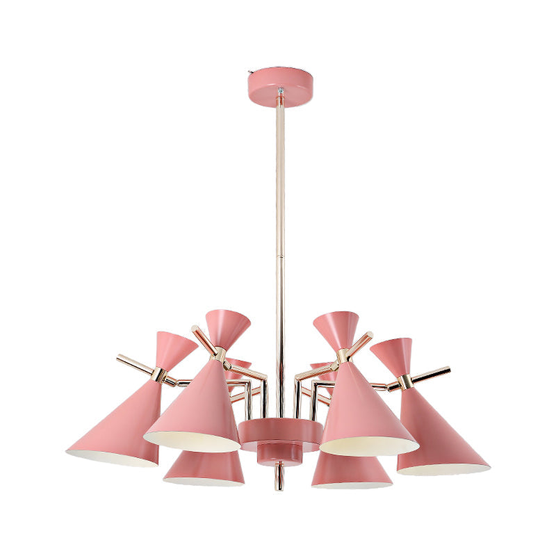 Nordic Style Metal Horn Chandelier with 6 Lights - Perfect for Girls' Bedroom