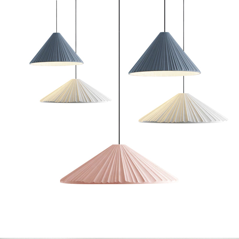 Nordic Style Cone Pendant Light - 1 Head Resin Hanging Light for Cafe or Restaurant
