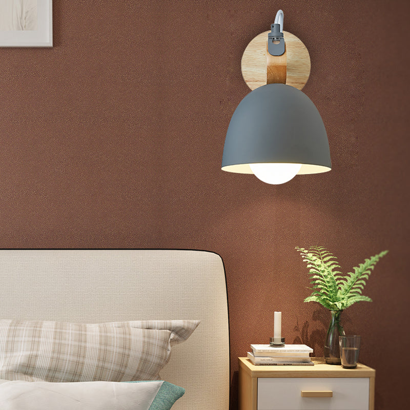 Adjustable Nordic Style Metal Dome Wall Sconce with 1 Light - Perfect for Living Rooms