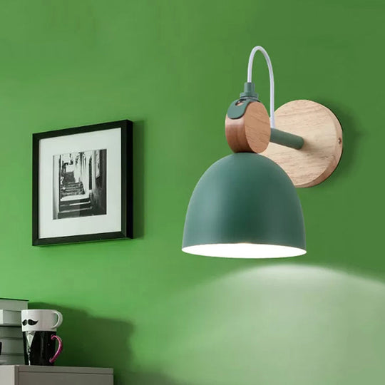 Adjustable Nordic Style Metal Dome Wall Sconce with 1 Light - Perfect for Living Rooms