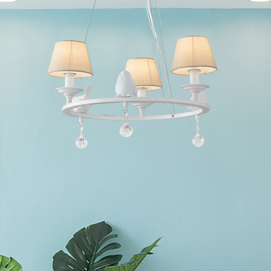 Modern Bird Pendant Chandelier in White for Villa