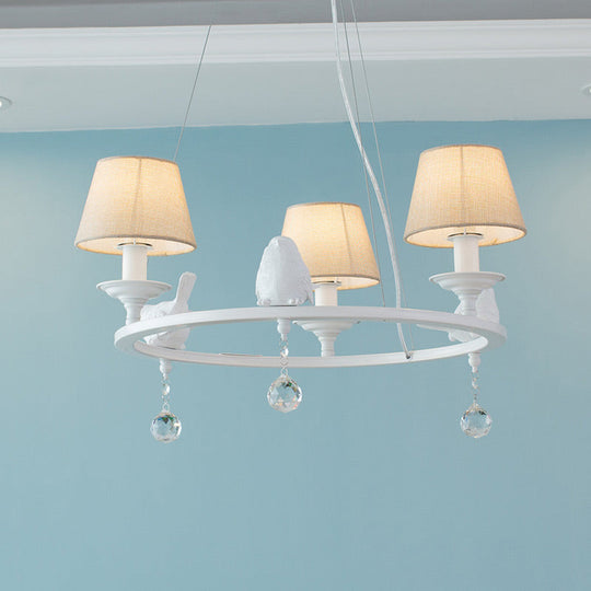 Modern Bird Pendant Chandelier in White for Villa