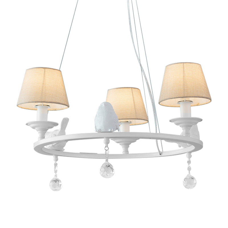 Modern Bird Pendant Chandelier in White for Villa